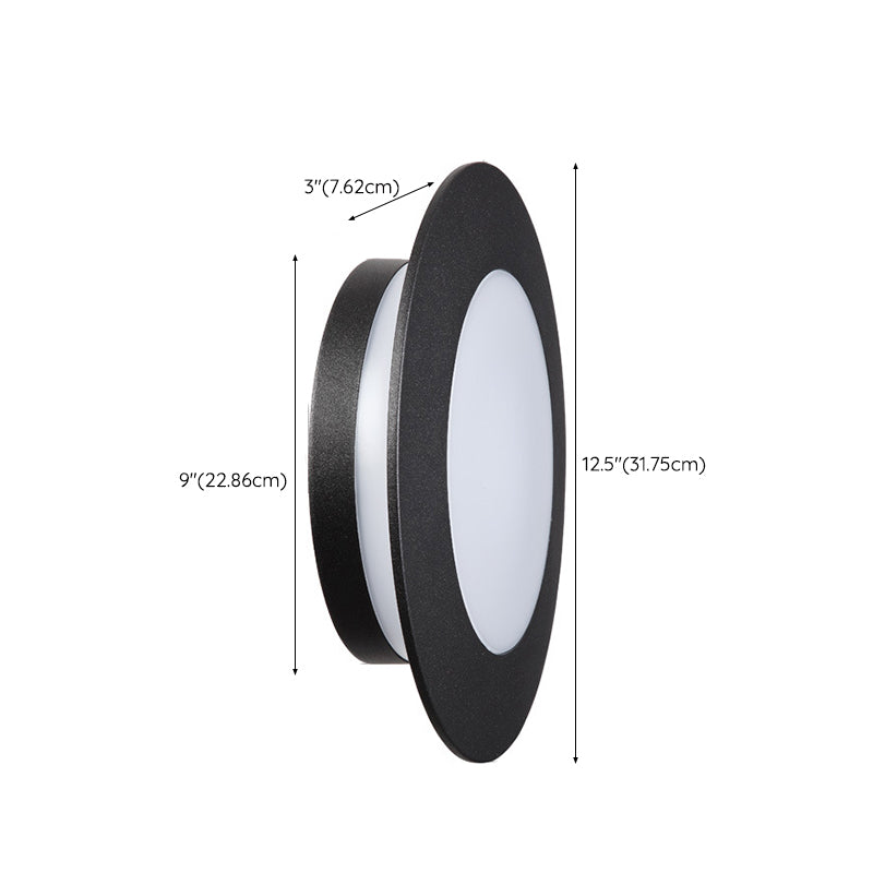 1 - Light Interior LED Wall Light Contemporary Round Black Wall Mount