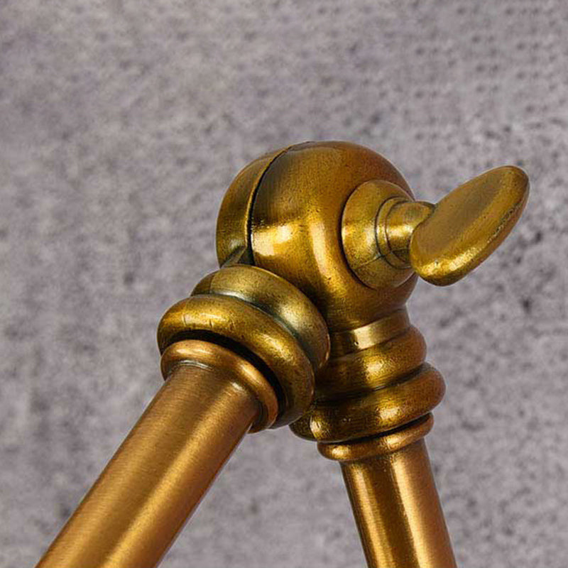 Industrial Style Swing Arm Wall Sconce Metal 1 Light Sconces in Gold for Bedroom