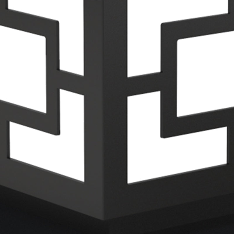 Modern Simple Plastic Outdoor Light Cube Shape Solar Energy Pillar Lamp for Courtyard