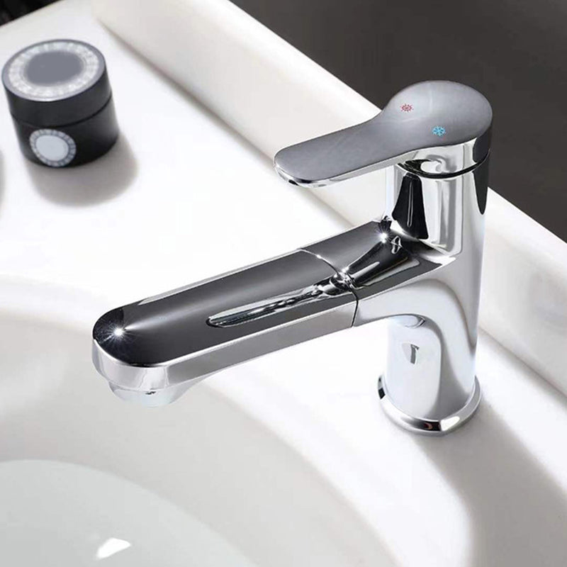 Contemporary Pull-out Faucet Single Lever Handle Faucet for Bathroom