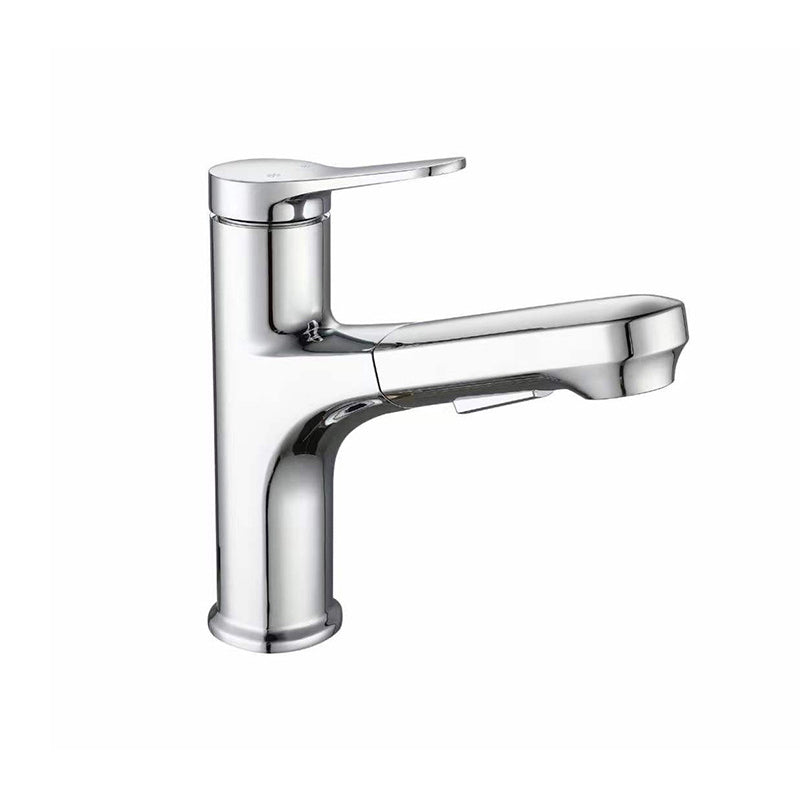Contemporary Pull-out Faucet Single Lever Handle Faucet for Bathroom