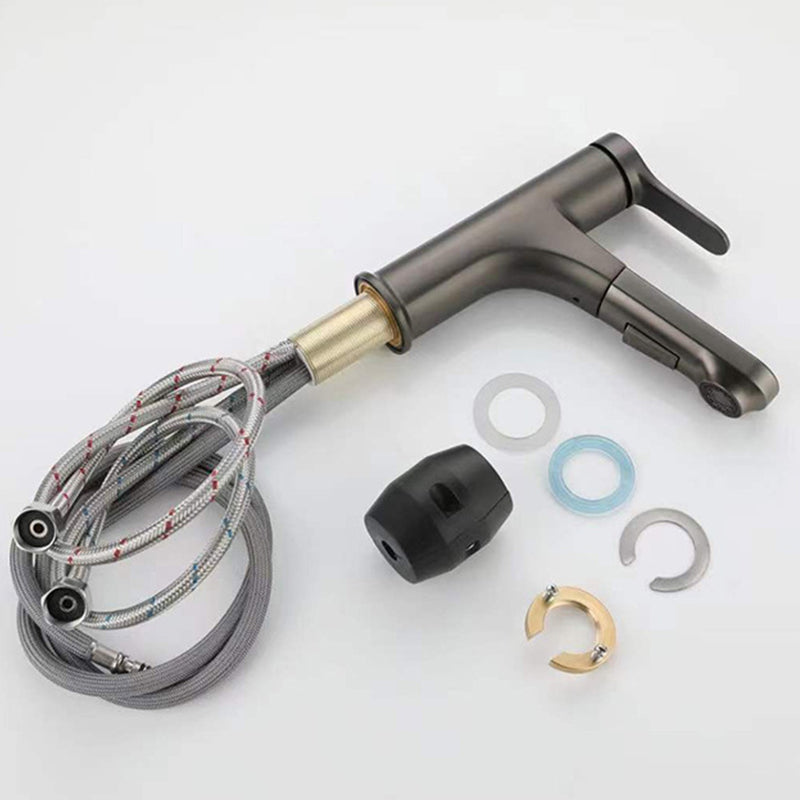 Contemporary Pull-out Faucet Single Lever Handle Faucet for Bathroom
