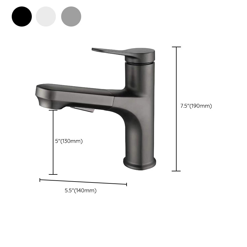 Contemporary Pull-out Faucet Single Lever Handle Faucet for Bathroom