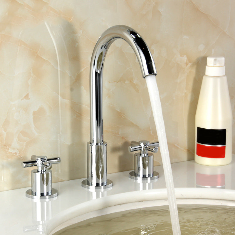 High-Arc Vanity Sink Faucet Light Luxury Vessel Faucet 3-hole Faucet
