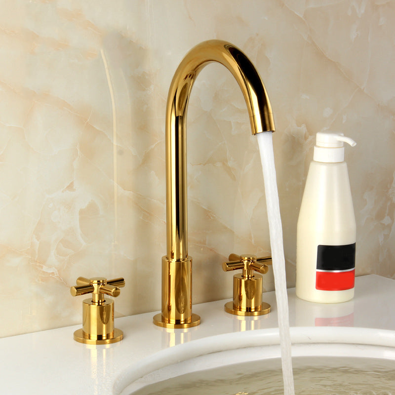 High-Arc Vanity Sink Faucet Light Luxury Vessel Faucet 3-hole Faucet