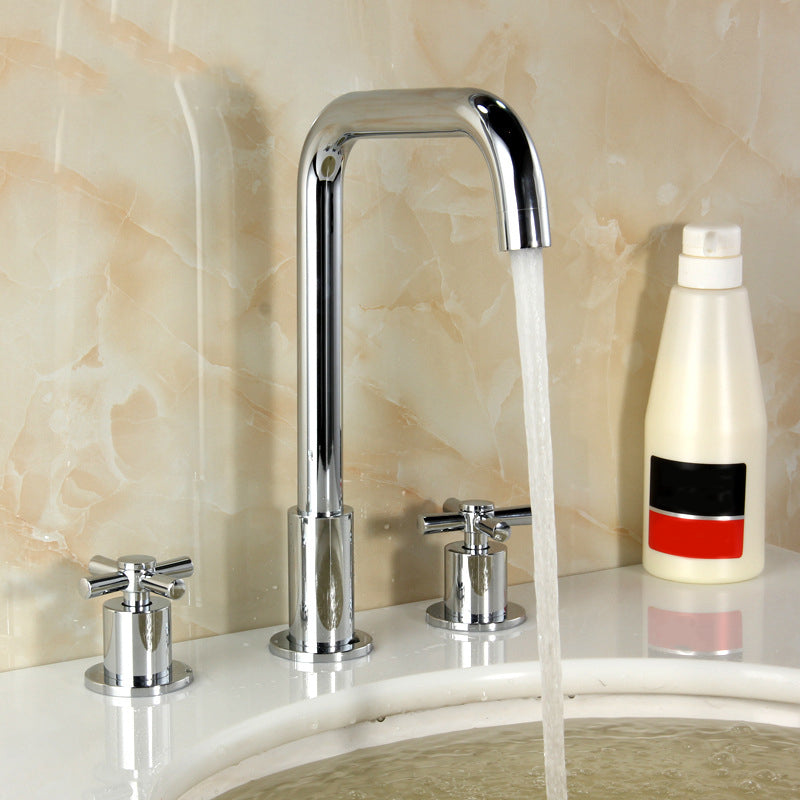 High-Arc Vanity Sink Faucet Light Luxury Vessel Faucet 3-hole Faucet
