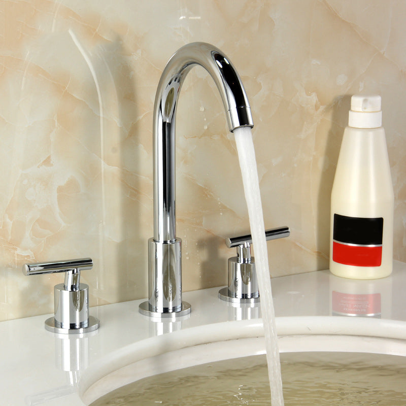High-Arc Vanity Sink Faucet Light Luxury Vessel Faucet 3-hole Faucet