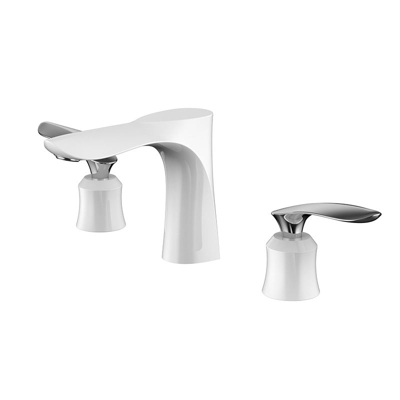 5.1" H Brass Basin Lavatory Faucet Double Handles Bathroom Faucet