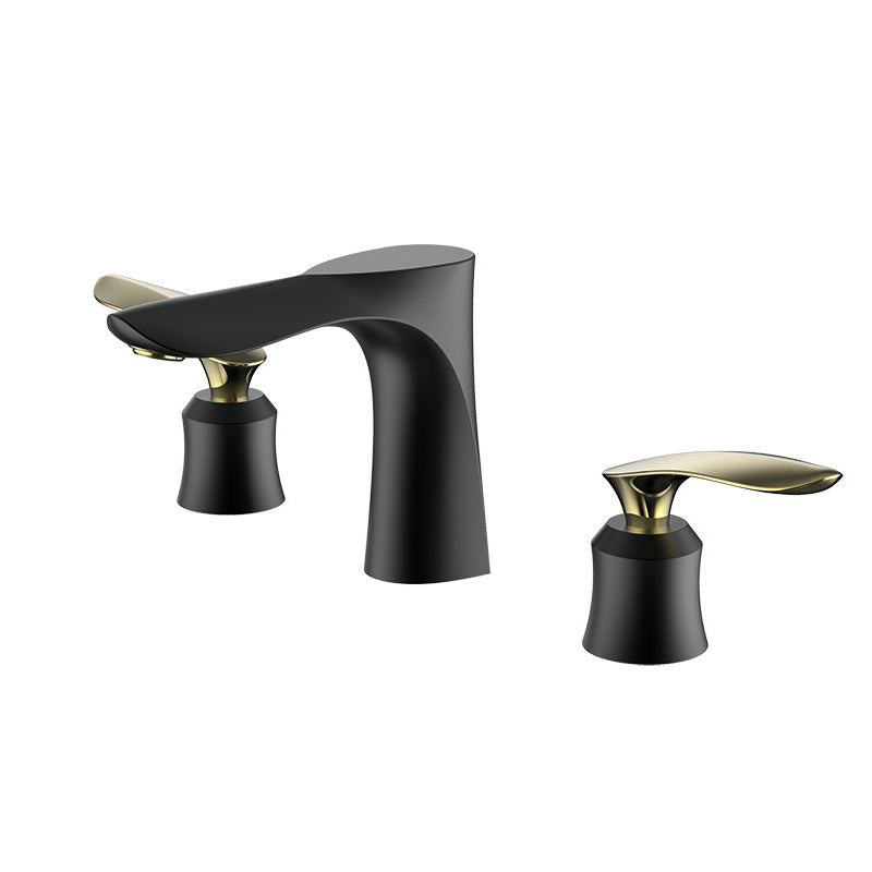5.1" H Brass Basin Lavatory Faucet Double Handles Bathroom Faucet