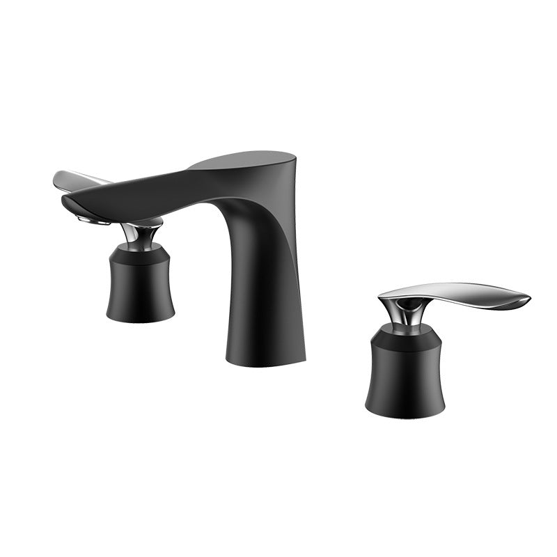 5.1" H Brass Basin Lavatory Faucet Double Handles Bathroom Faucet