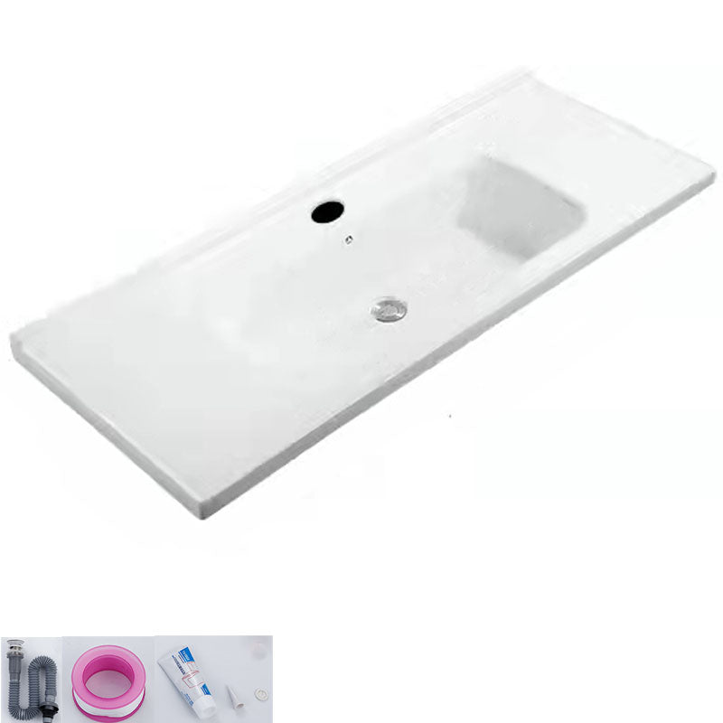 Modern White Bathroom Sink Rectangular Ceramic Bathroom Sink