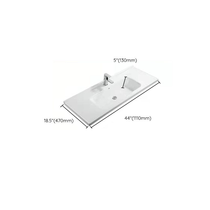 Modern White Bathroom Sink Rectangular Ceramic Bathroom Sink