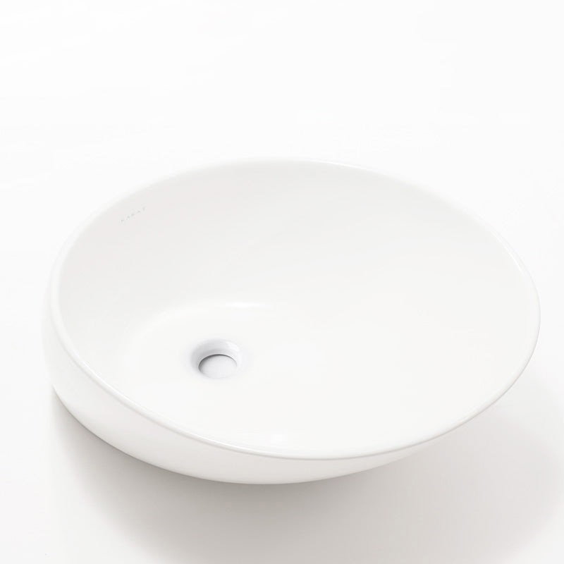 Modern Vessel Bathroom Sink Porcelain Oval with Faucet Vessel Sink