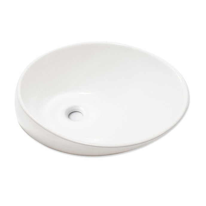 Modern Vessel Bathroom Sink Porcelain Oval with Faucet Vessel Sink