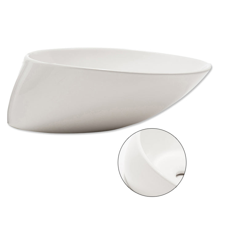 Modern Vessel Bathroom Sink Porcelain Oval with Faucet Vessel Sink