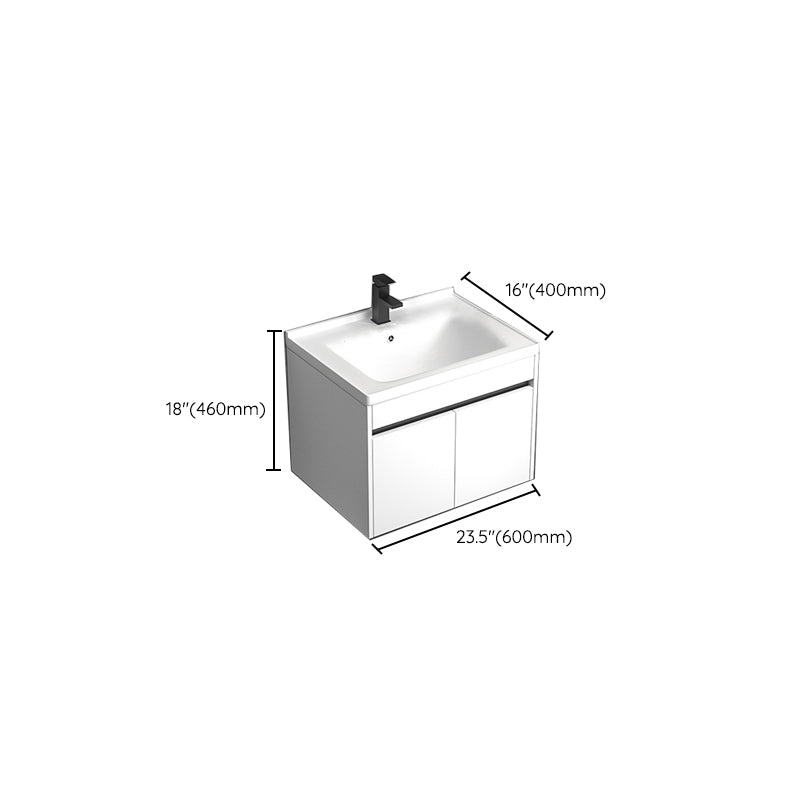 Modern Bathroom Vanity Set Wood Standalone Cabinet and Mirror Space Saver Vanity