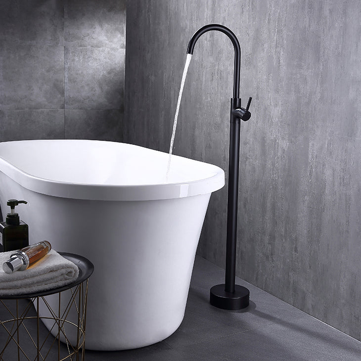 Traditional Floor Mounted Metal Freestanding Tub Filler Single Handle Freestanding Faucet