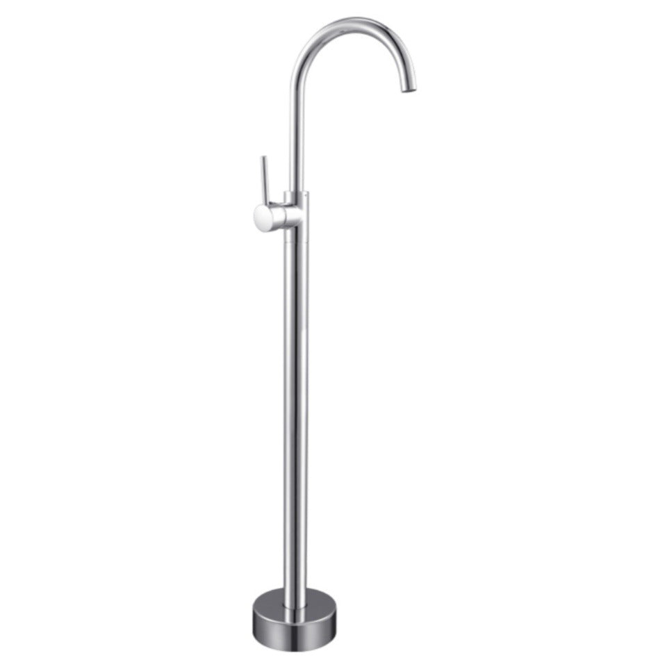 Traditional Floor Mounted Metal Freestanding Tub Filler Single Handle Freestanding Faucet