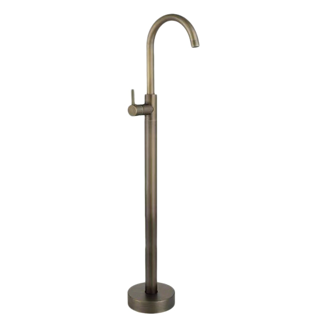 Traditional Floor Mounted Metal Freestanding Tub Filler Single Handle Freestanding Faucet