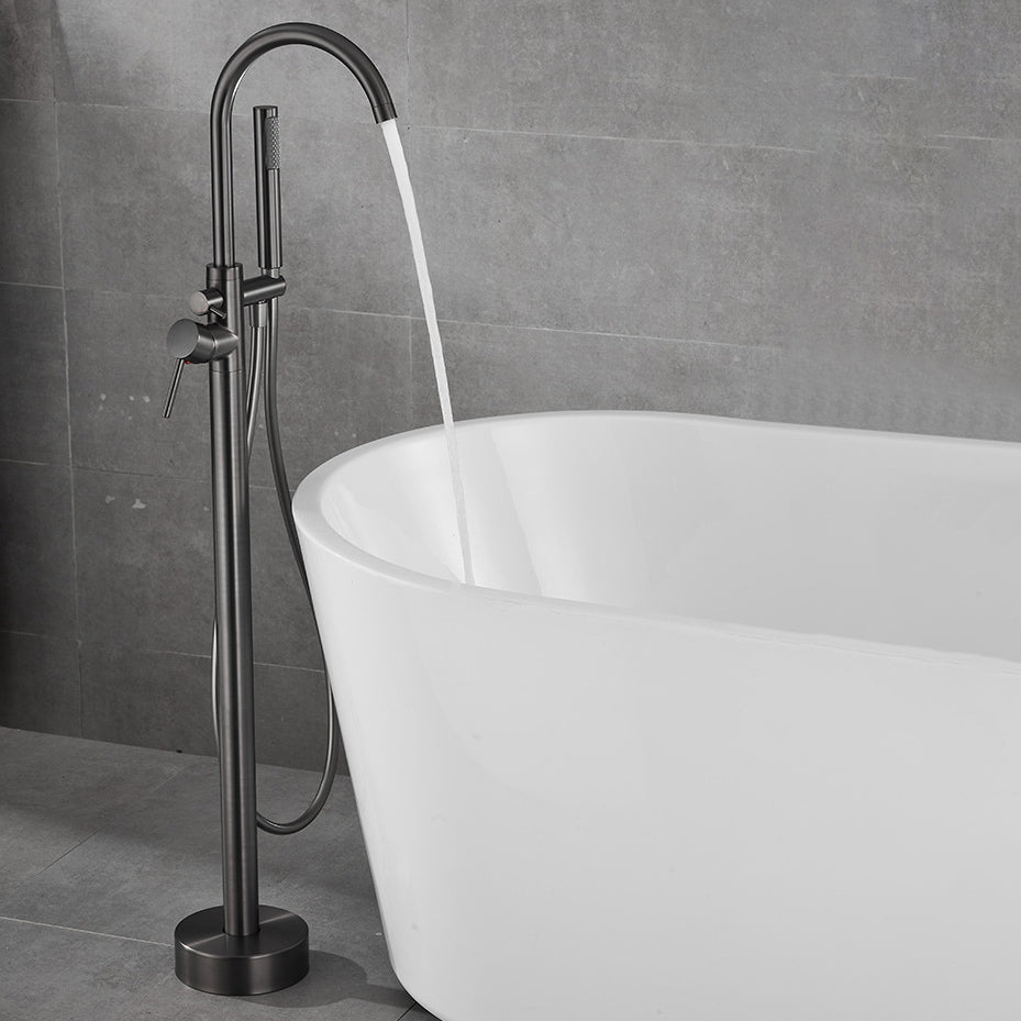 Floor Mounted Freestanding Tub Filler Metal Freestanding Tub Filler Trim with Spray Gun