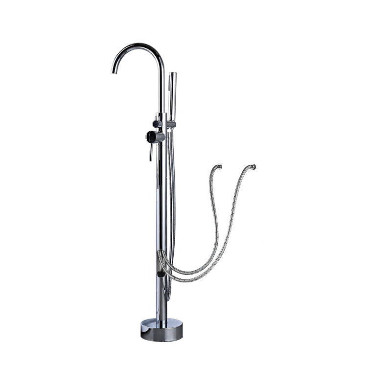 Floor Mounted Freestanding Tub Filler Metal Freestanding Tub Filler Trim with Spray Gun