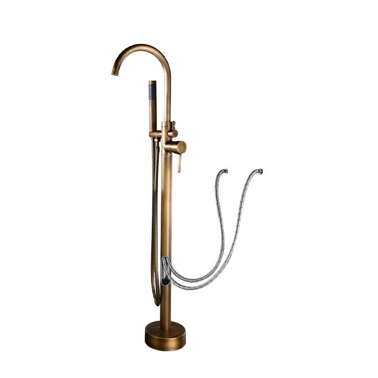 Floor Mounted Freestanding Tub Filler Metal Freestanding Tub Filler Trim with Spray Gun