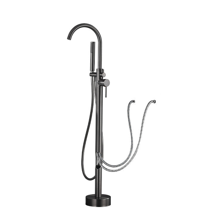 Floor Mounted Freestanding Tub Filler Metal Freestanding Tub Filler Trim with Spray Gun