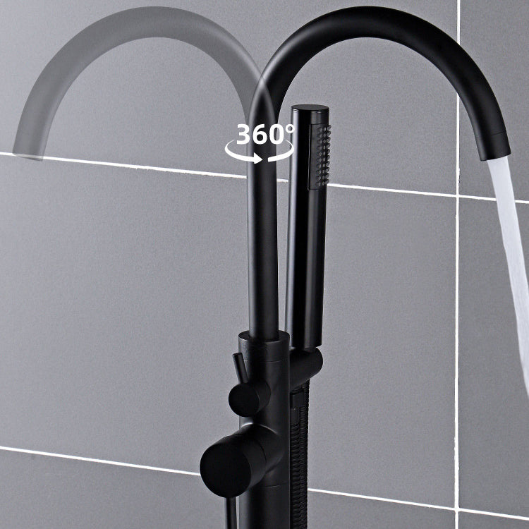 Floor Mounted Freestanding Tub Filler Metal Freestanding Tub Filler Trim with Spray Gun