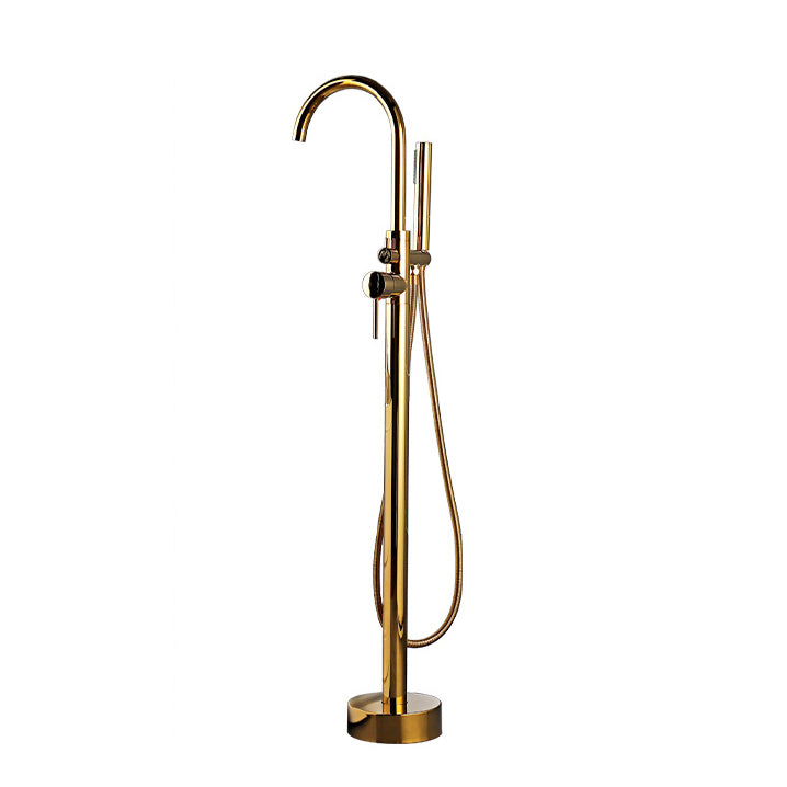 Floor Mounted Freestanding Tub Filler Metal Freestanding Tub Filler Trim with Spray Gun
