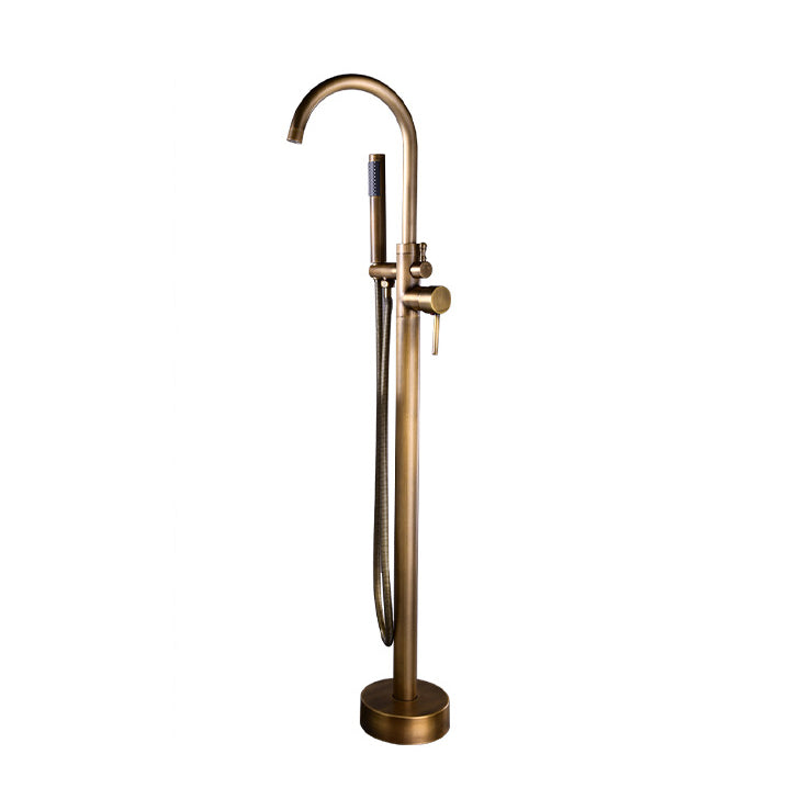 Floor Mounted Freestanding Tub Filler Metal Freestanding Tub Filler Trim with Spray Gun