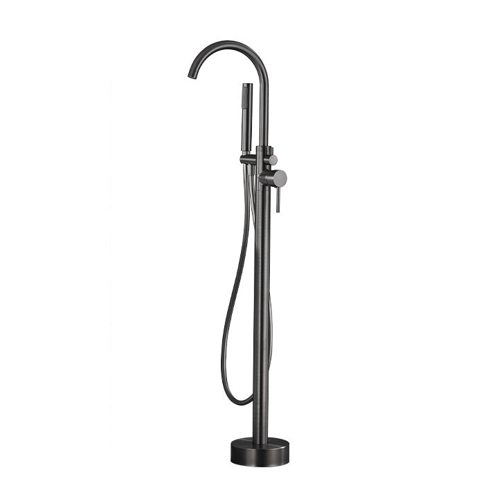 Floor Mounted Freestanding Tub Filler Metal Freestanding Tub Filler Trim with Spray Gun