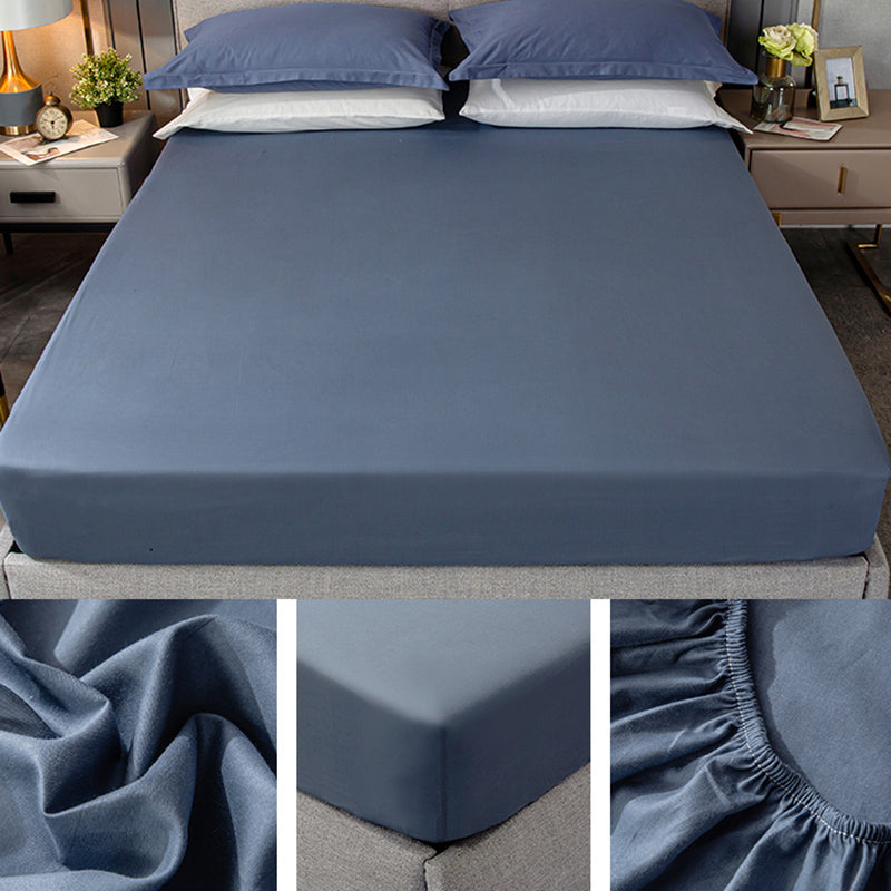 Fade Resistant Bed Sheet Solid Color One Piece Breathable Fitted Sheet