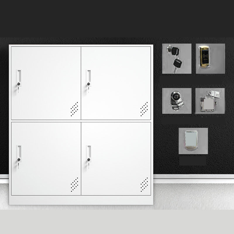 Matte Finish Steel Storage Cabinet with Hinged Doors Contemporary Non-Hanging Armoire