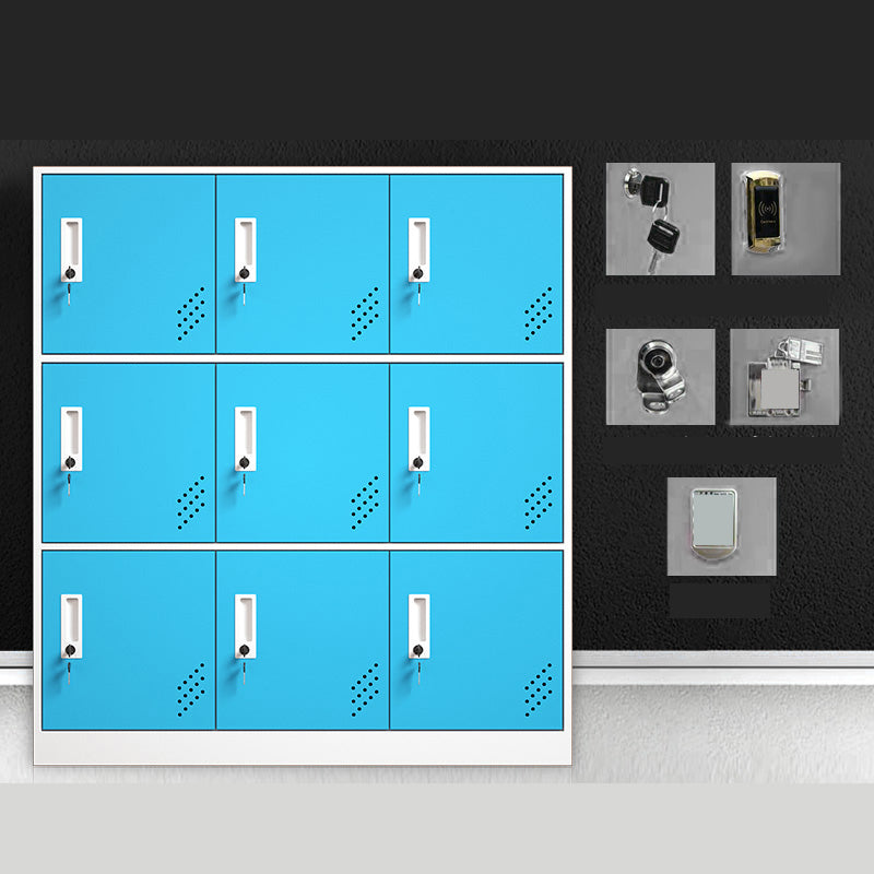 Matte Finish Steel Storage Cabinet with Hinged Doors Contemporary Non-Hanging Armoire