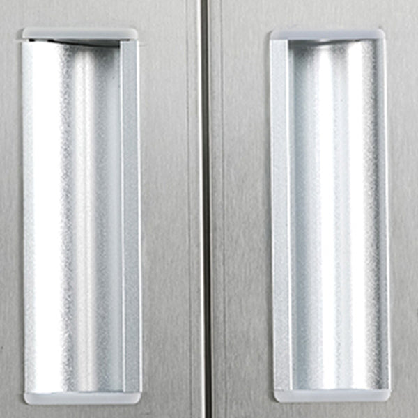 Steel Chrome Storage Cabinet Modern Cabinet with Hinged Doors