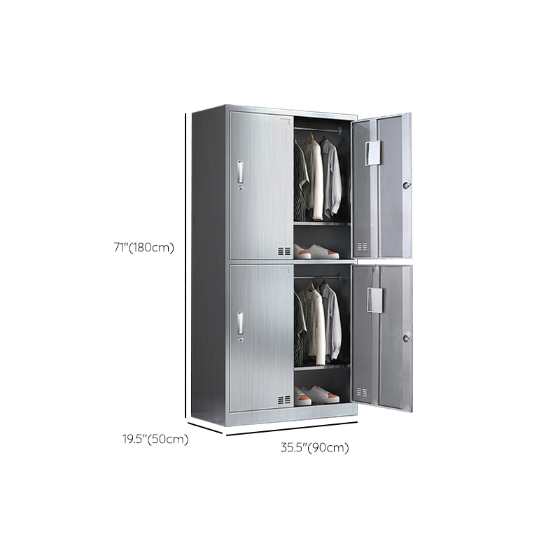 Steel Chrome Storage Cabinet Modern Cabinet with Hinged Doors