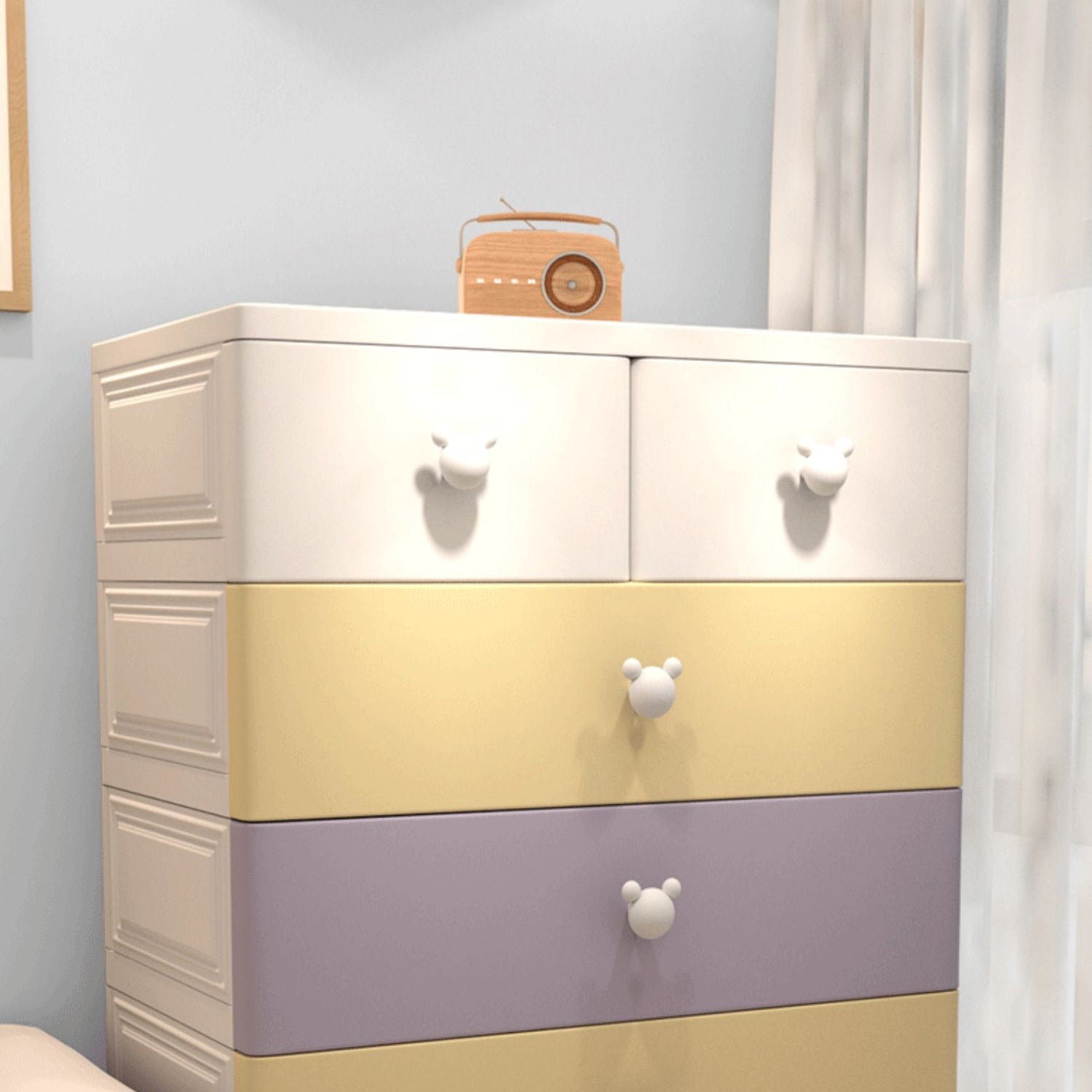 Plastic Non-Hanging Cabinet Contemporary Matte Finish Armoire