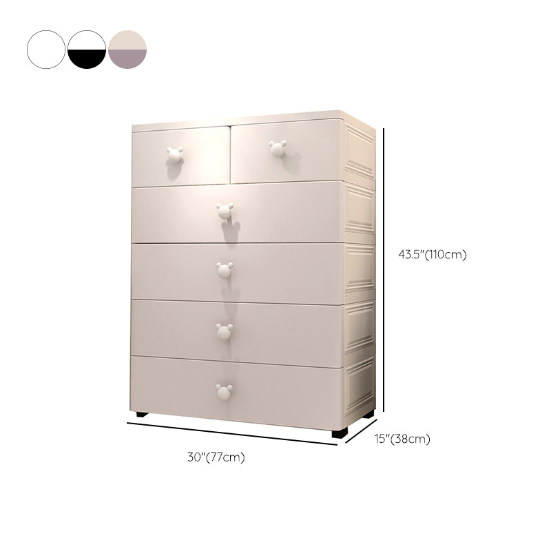 Plastic Non-Hanging Cabinet Contemporary Matte Finish Armoire