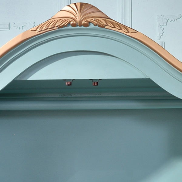 Matte Finish Wood Cabinet with Garment Rod Coastal Storage Cabinet with Hinged Doors