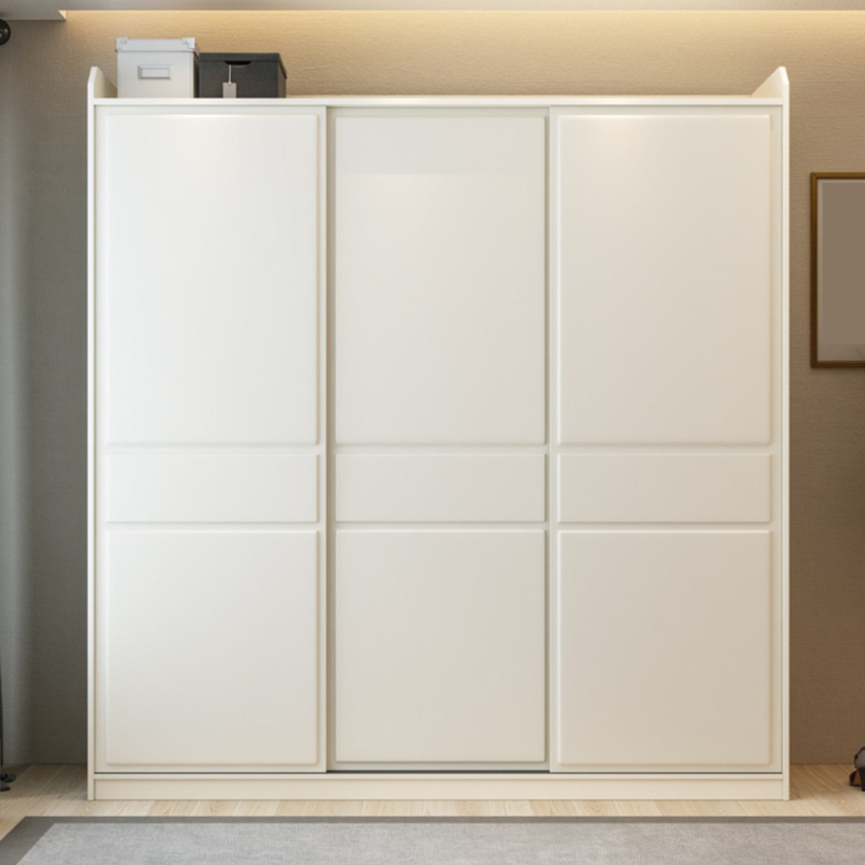 White Modern Wardrobe Armoire Wooden Wardrobe Closet with Shelves