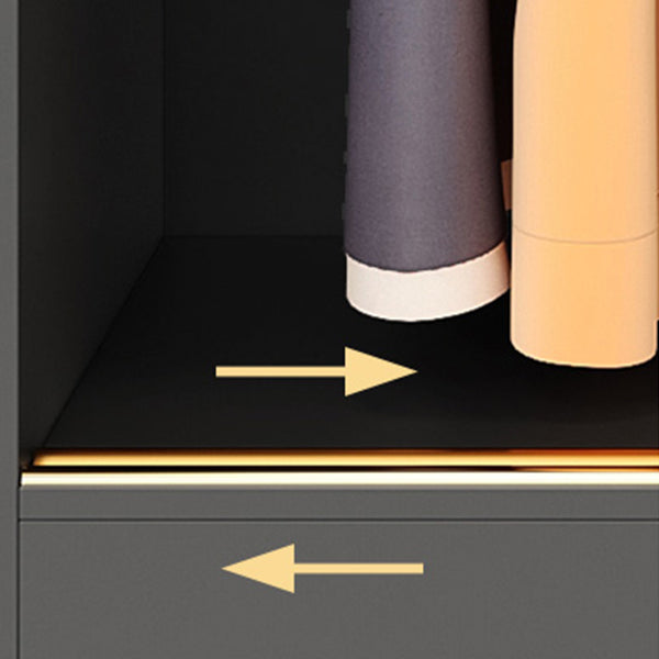 Engineered Wood Wardrobe Cabinet Contemporary Grey Wardrobe Armoire