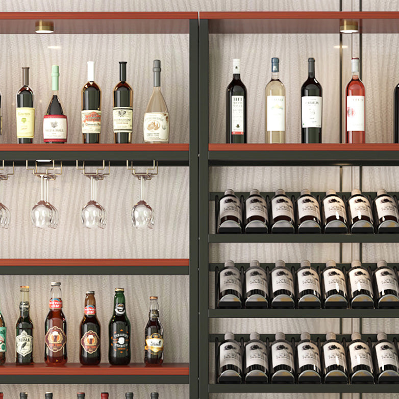 Contemporary Floor Bottle Wine Rack Single Black Metal Wine Holder