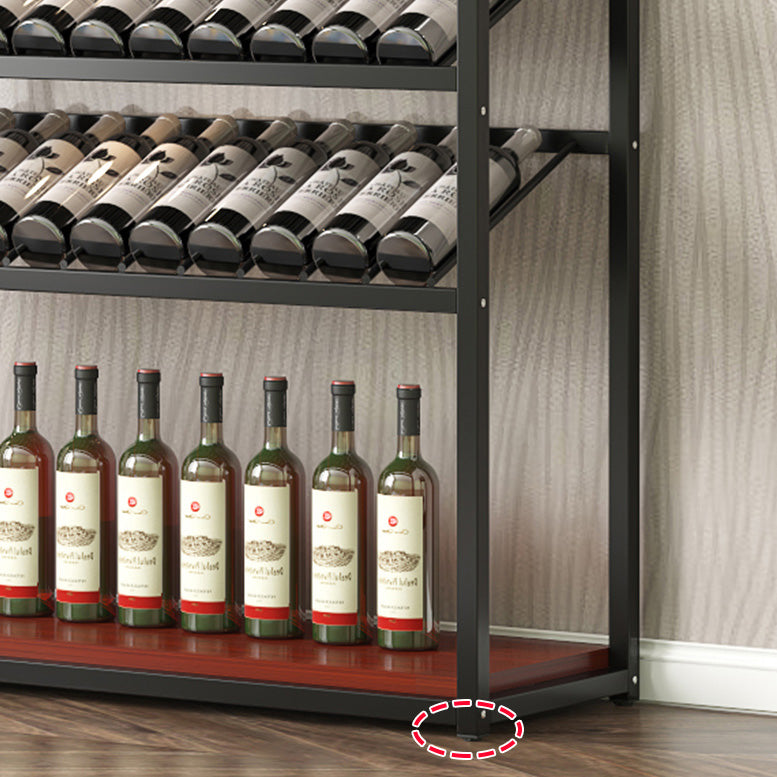 Contemporary Floor Bottle Wine Rack Single Black Metal Wine Holder