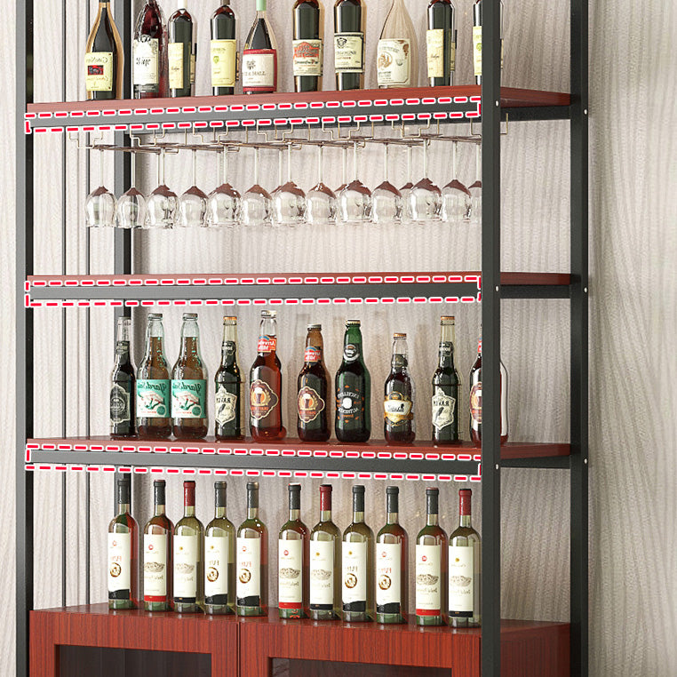 Contemporary Floor Bottle Wine Rack Single Black Metal Wine Holder