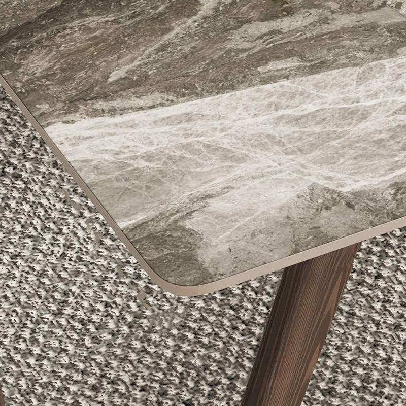 Modern 1/4/5/7 Pieces Dining Furniture Stone Rectangle Dining Table Set in Gray