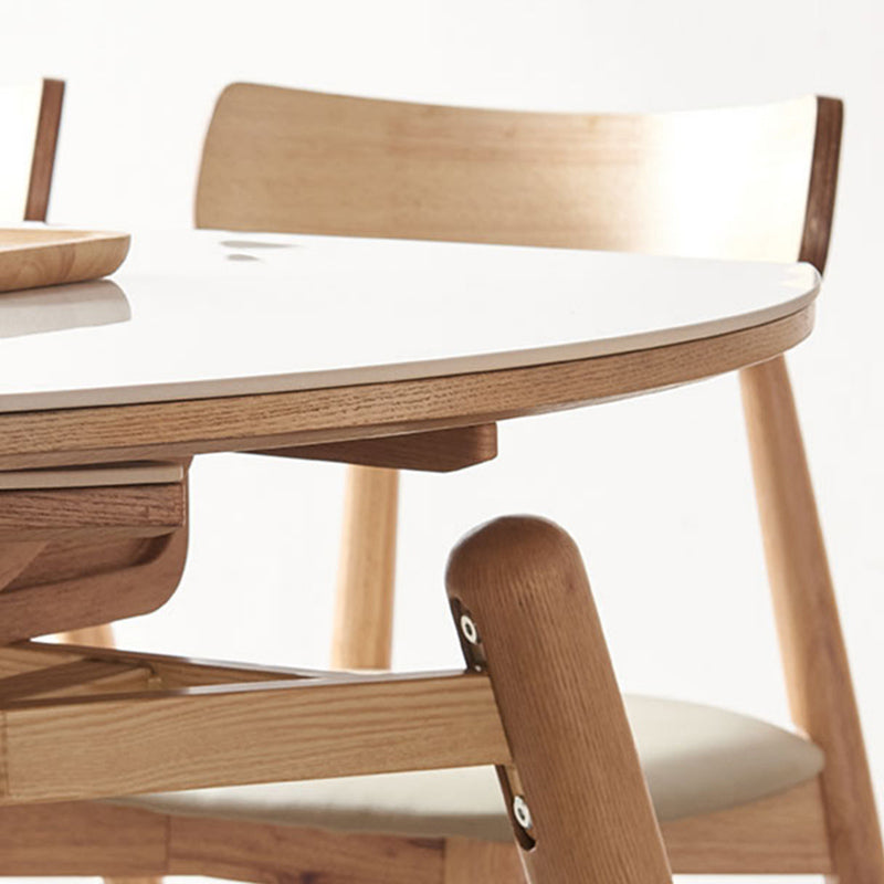 Modern 1/4/5/7 Pieces Furniture Stone Round Dining Table Set in White