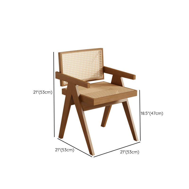 Modern Dining Set 1/5 Pcs Solid Wood Dining Table and Chairs in Brown