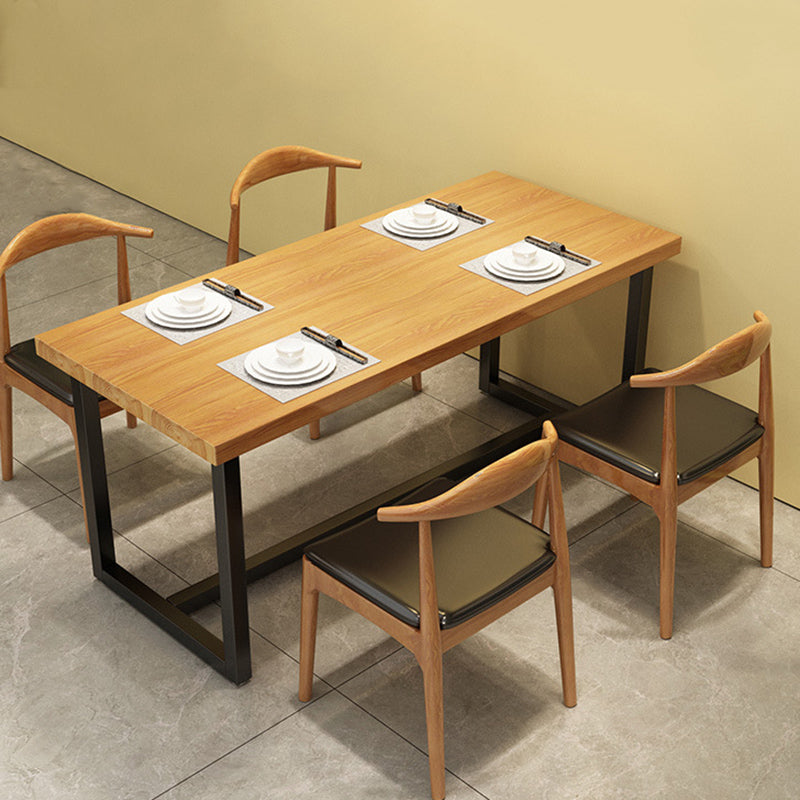 Industrial Dining Set 1/5 Pcs Solid Wood Top Dining Table and Armless Chairs