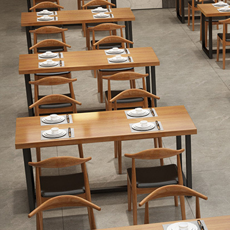 Industrial Dining Set 1/5 Pcs Solid Wood Top Dining Table and Armless Chairs