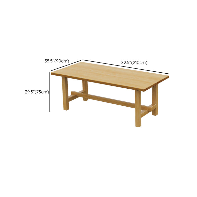 Trestle Dining Table Set 1/4 Pcs Rectangle Dining Table and Chairs in Natural